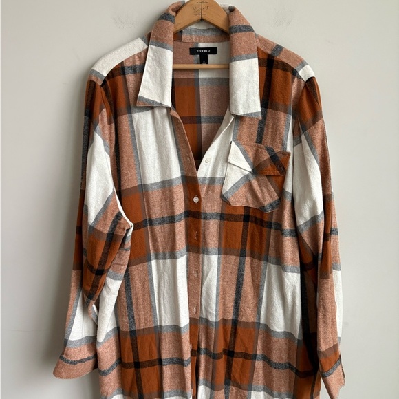 Torrid Cotton Long Line Shacket Size 2X - Picture 8 of 9